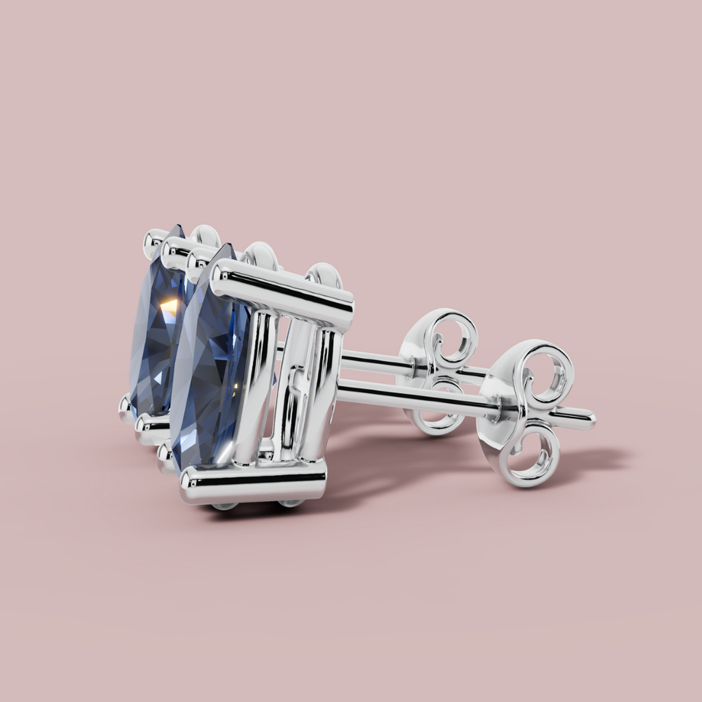 Elante Blue Oval 925 Pure Silver Stud Earrings My Store