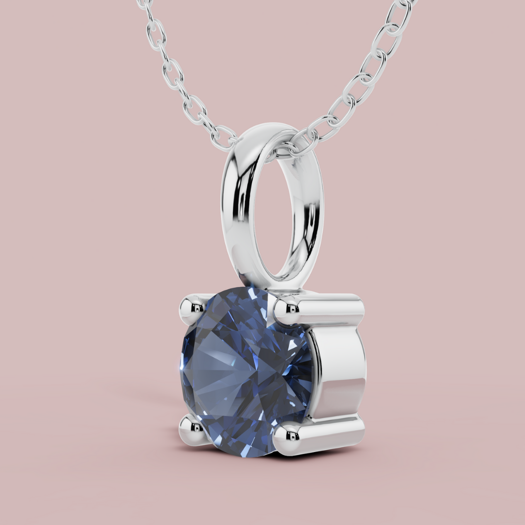 Blue Signature Solitaire 925 Pure Silver Necklace My Store