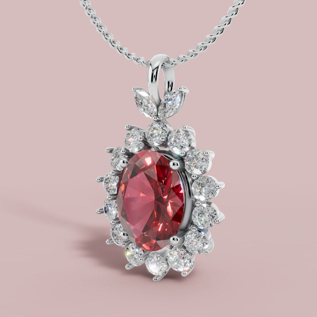 The Blumee Red Vibrant 925 Pure Silver Necklace My Store