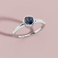 Tressa Blue Round 925 Pure Silver Ring My Store