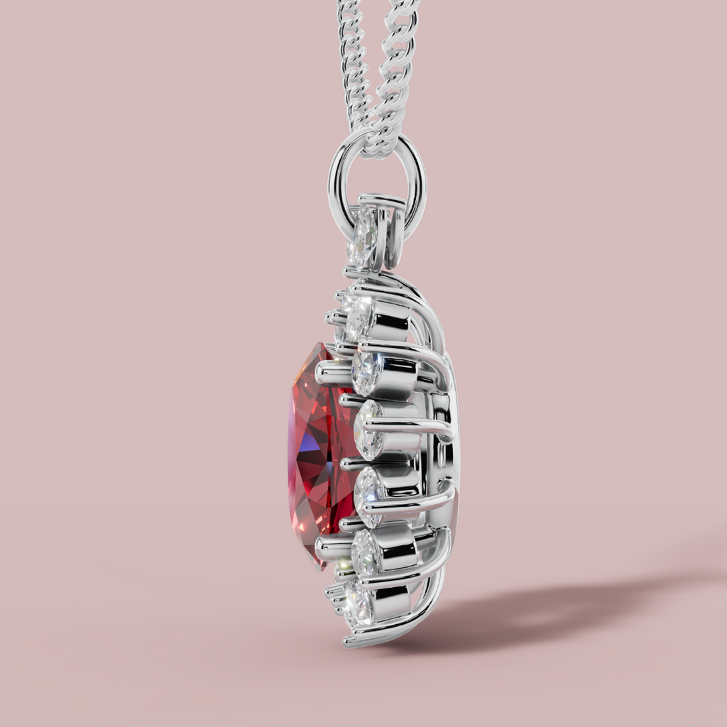 The Blumee Red Vibrant 925 Pure Silver Necklace My Store