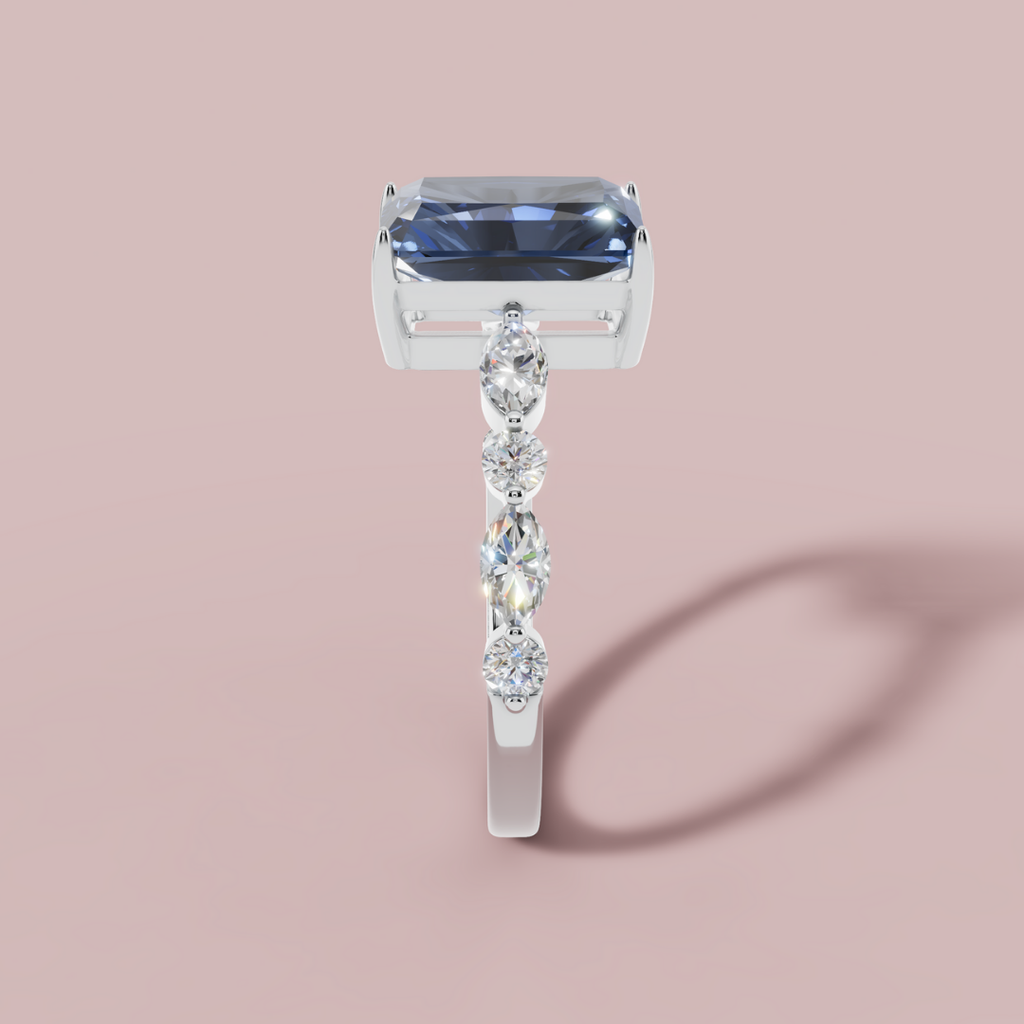 Blue Vertica 925 Pure Silver Ring My Store