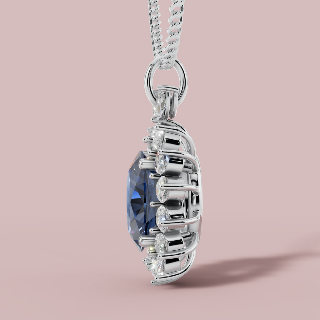 The Blumee Blue Vibrant 925 Pure Silver Necklace My Store