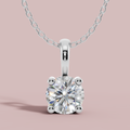 Classic Round Solitaire 925 Pure Silver Necklace My Store