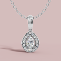 Halo Classic Pear Drop 925 Pure Silver Necklace My Store