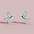 Papillon Duo 925 Pure Silver Stud Earrings My Store