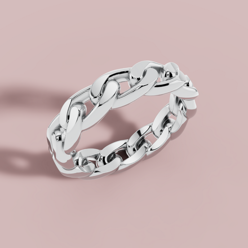 Miami Cuban 925 Pure Silver Men's Ring My Store