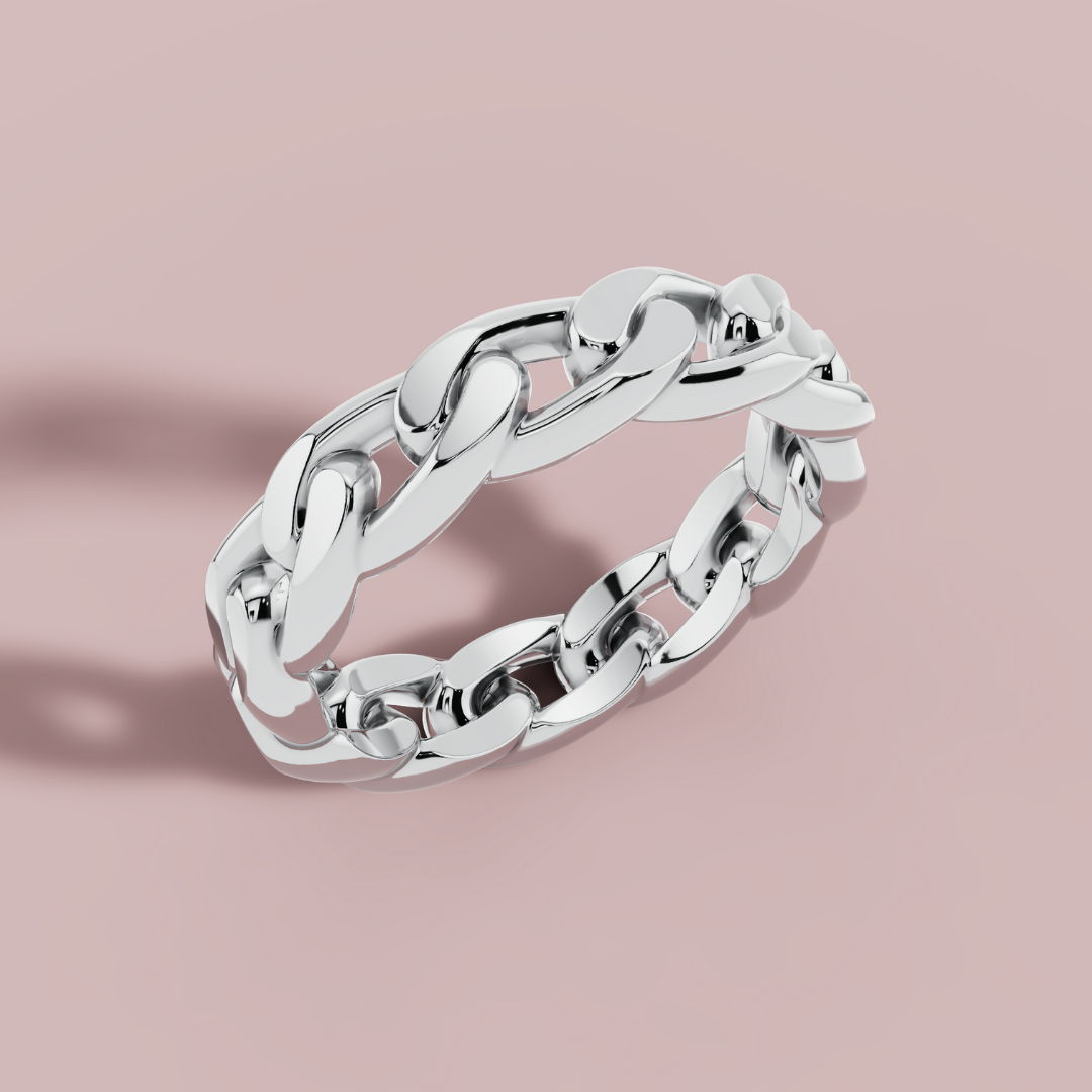 Miami Cuban 925 Pure Silver Men's Ring My Store