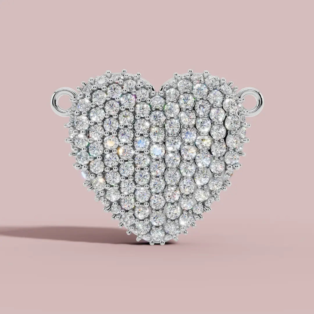 The Pave Heart 925 Pure Silver Necklace My Store