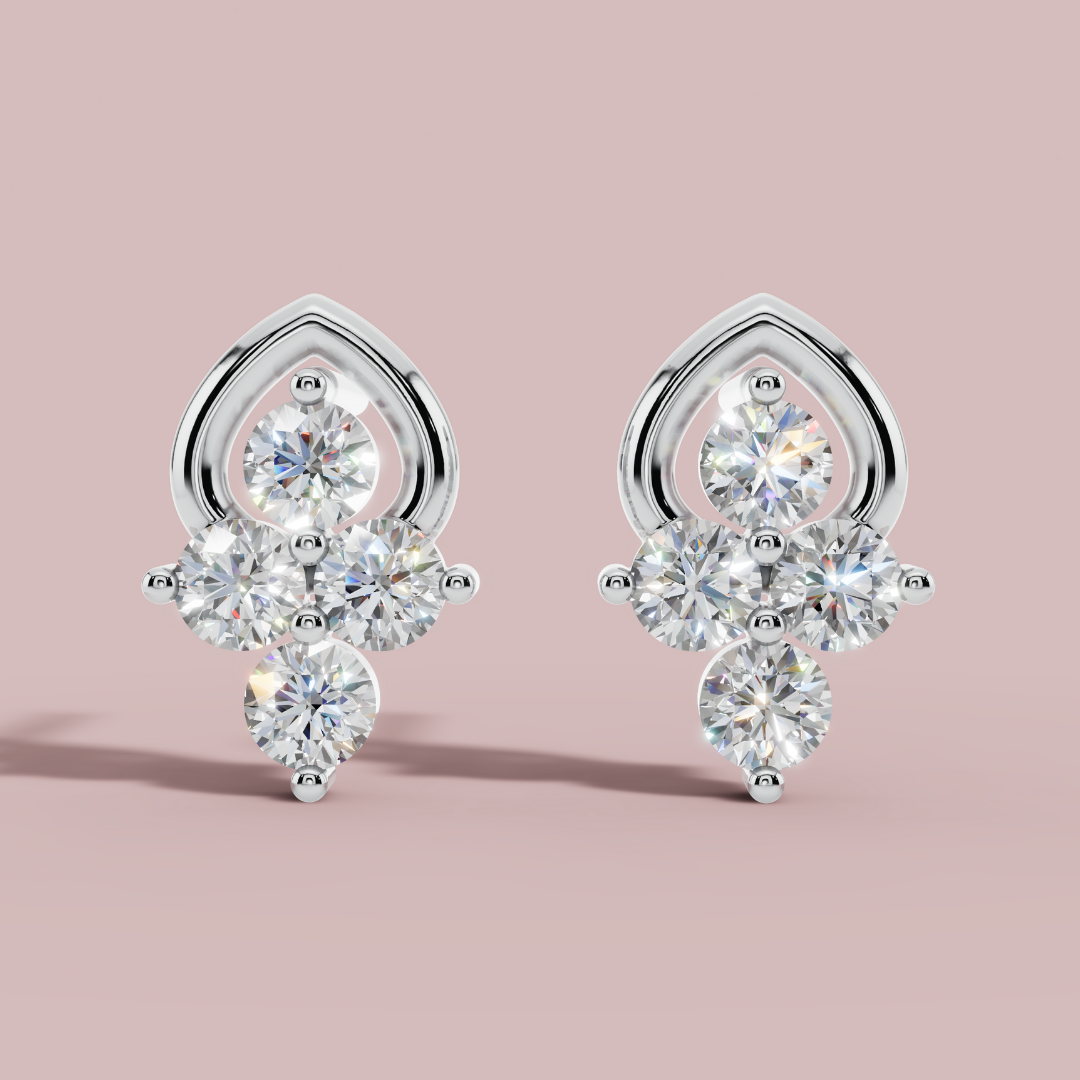 Peaflora Stud 925 Pure Silver Earrings My Store