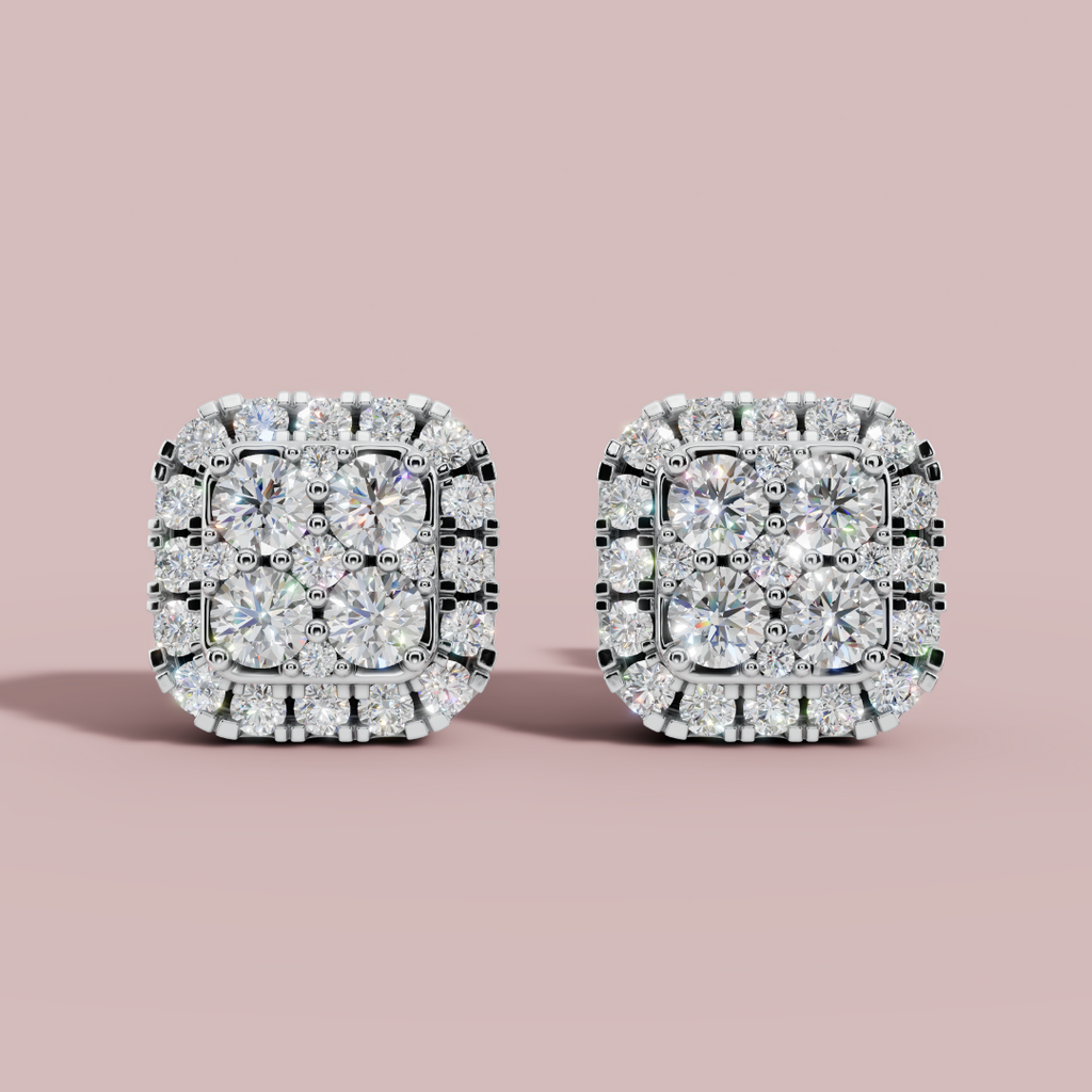 Lustra Duo 925 Pure Silver Stud Earrings My Store