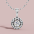 Halo Classic Round 925 Pure Silver Necklace My Store
