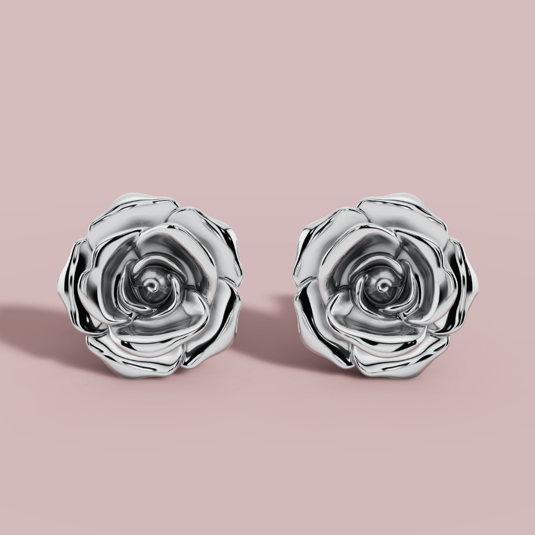 Rosario Plain 925 Pure Silver Earrings My Store