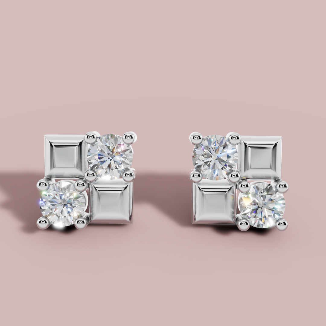 Quadra Chic 925 Pure Silver Stud Earrings My Store