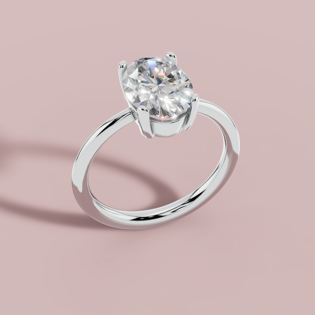 Elegant Oval Brilliance 925 Pure Silver Ring My Store