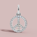 The Peace Sign Charm 925 Pure Silver Necklace My Store