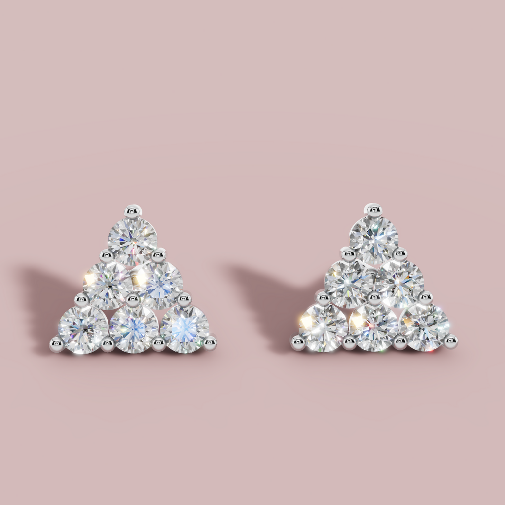 Trium 925 Pure Silver Stud Earrings My Store