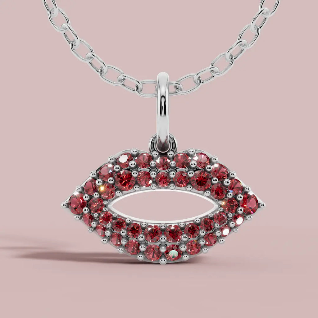 The Lips Charm 925 Pure Silver Necklace My Store