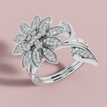 Floral Majesty 925 Pure Silver Ring My Store