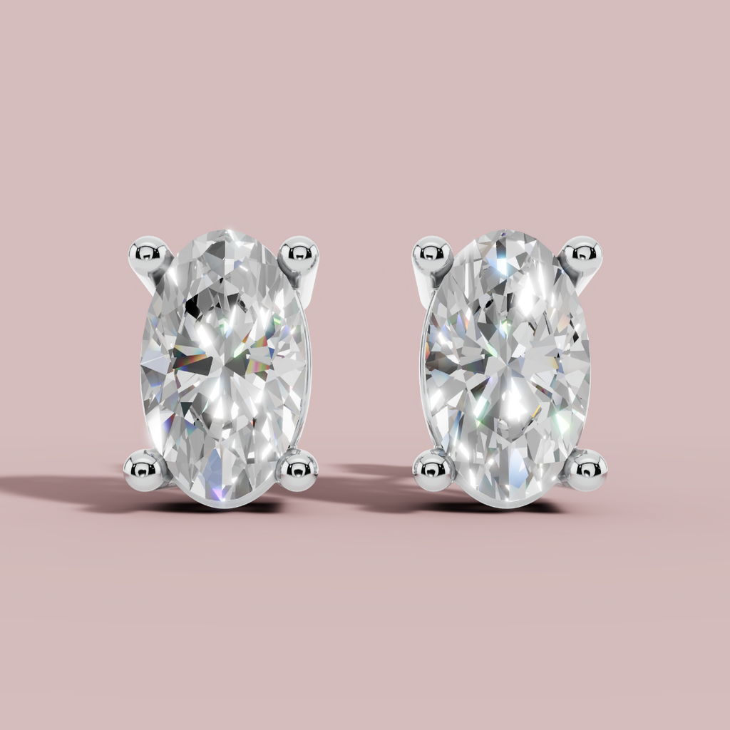 Classic Oval 925 Pure Silver Stud Earrings My Store