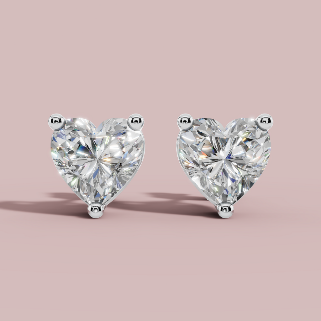 Classic Heart 925 Pure Silver Stud Earrings My Store