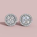 Halo Round Stud 925 Pure Silver Earrings My Store