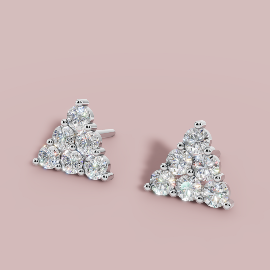 Trium 925 Pure Silver Stud Earrings My Store