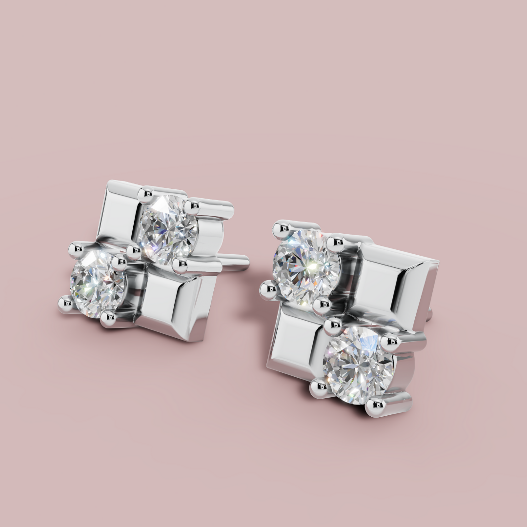 Quadra Chic 925 Pure Silver Stud Earrings My Store