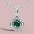 Sanaaz Green Round 925 Pure Silver Necklace My Store