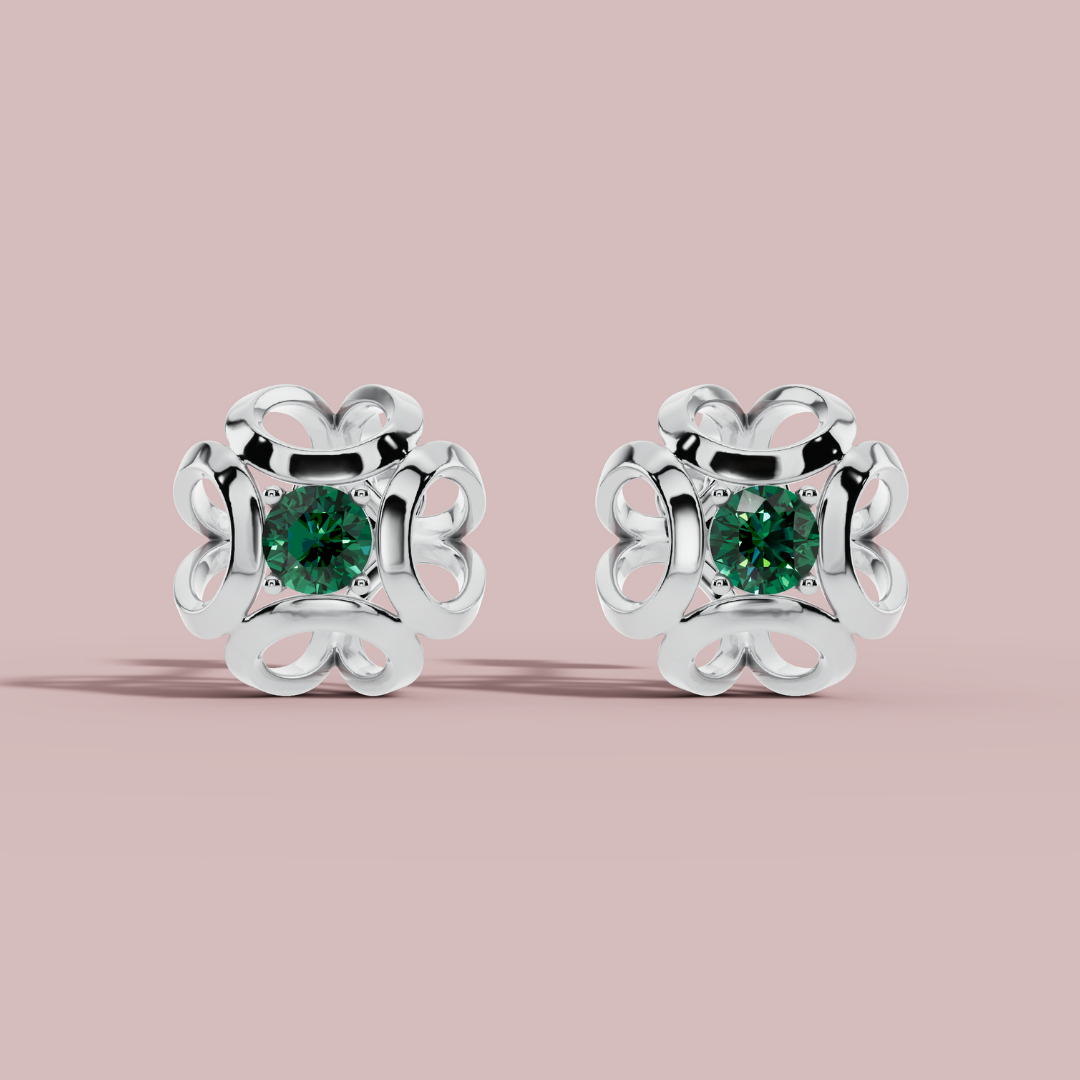 Celestial Green 925 Pure Silver Stud Earrings My Store