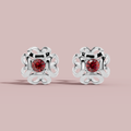Celestial Red 925 Pure Silver Stud Earrings My Store
