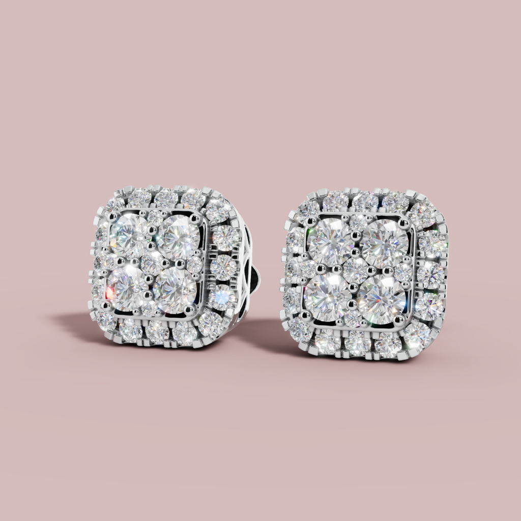 Lustra Duo 925 Pure Silver Stud Earrings My Store