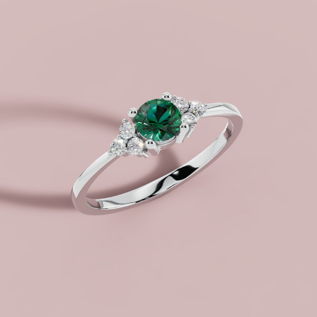 Green Prism 925 Pure Silver Ring My Store