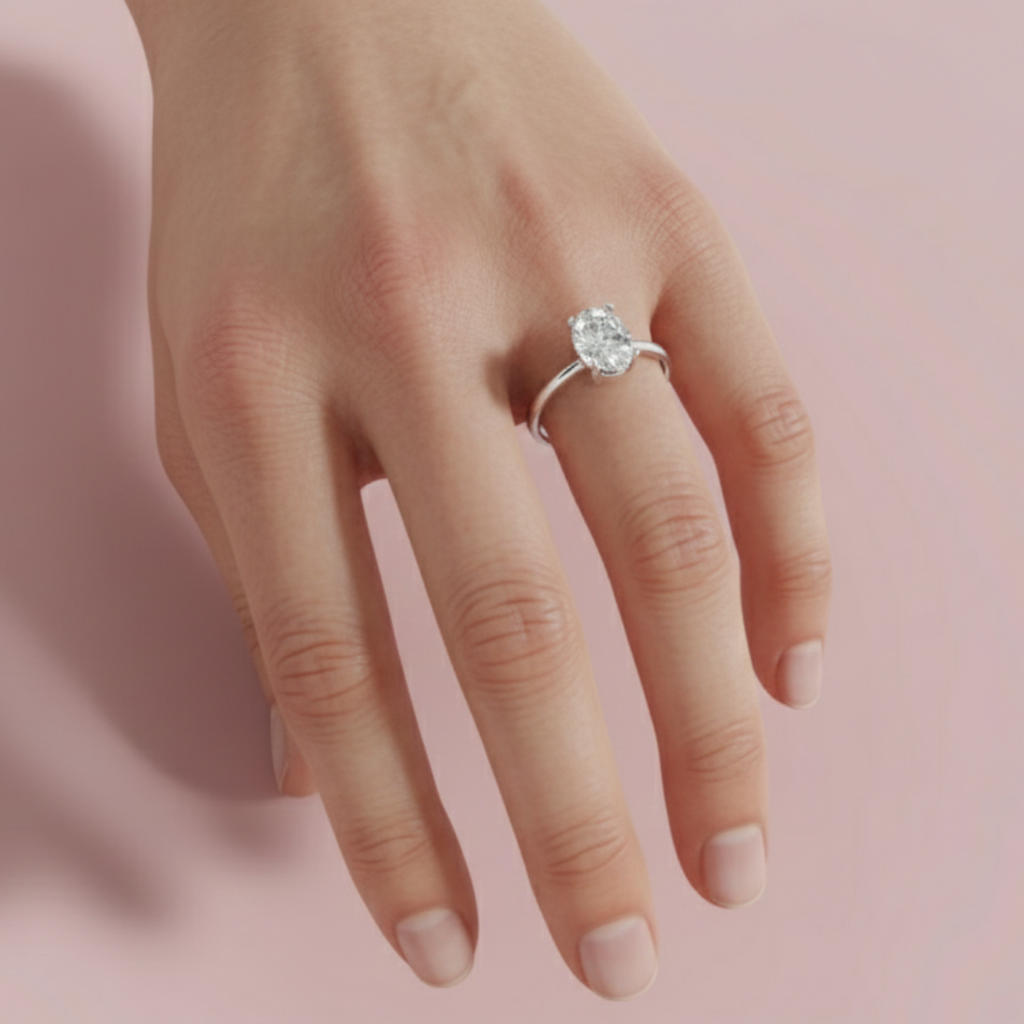 Elegant Oval Brilliance 925 Pure Silver Ring My Store