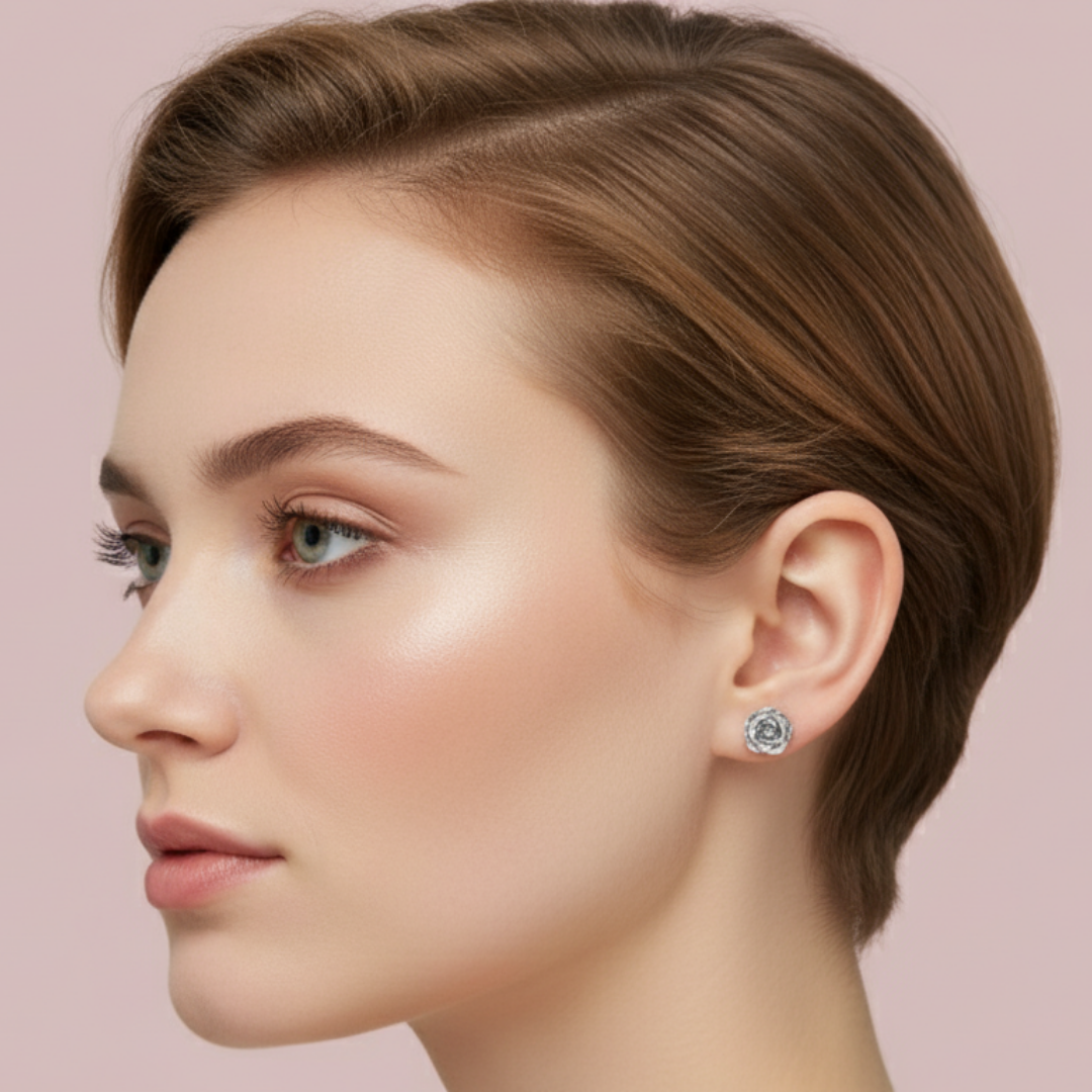 Rosario Plain 925 Pure Silver Earrings My Store