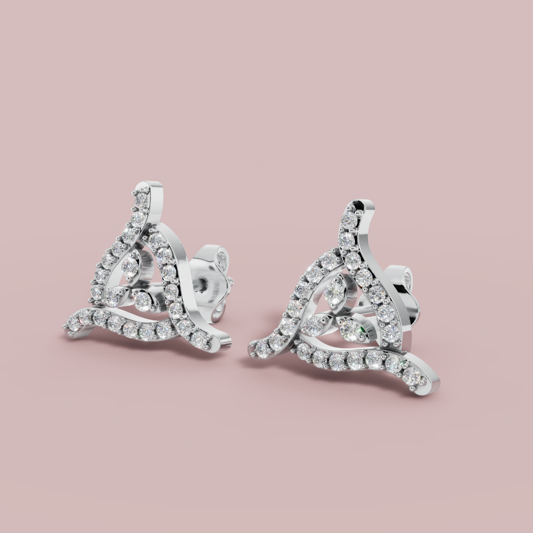 Tri-Flora 925 Pure Silver Stud Earrings My Store