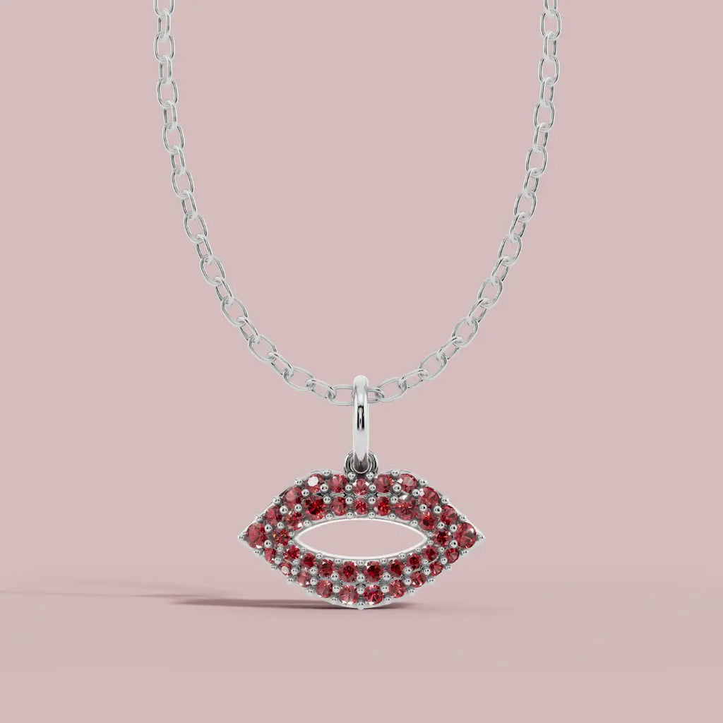 The Lips Charm 925 Pure Silver Necklace My Store