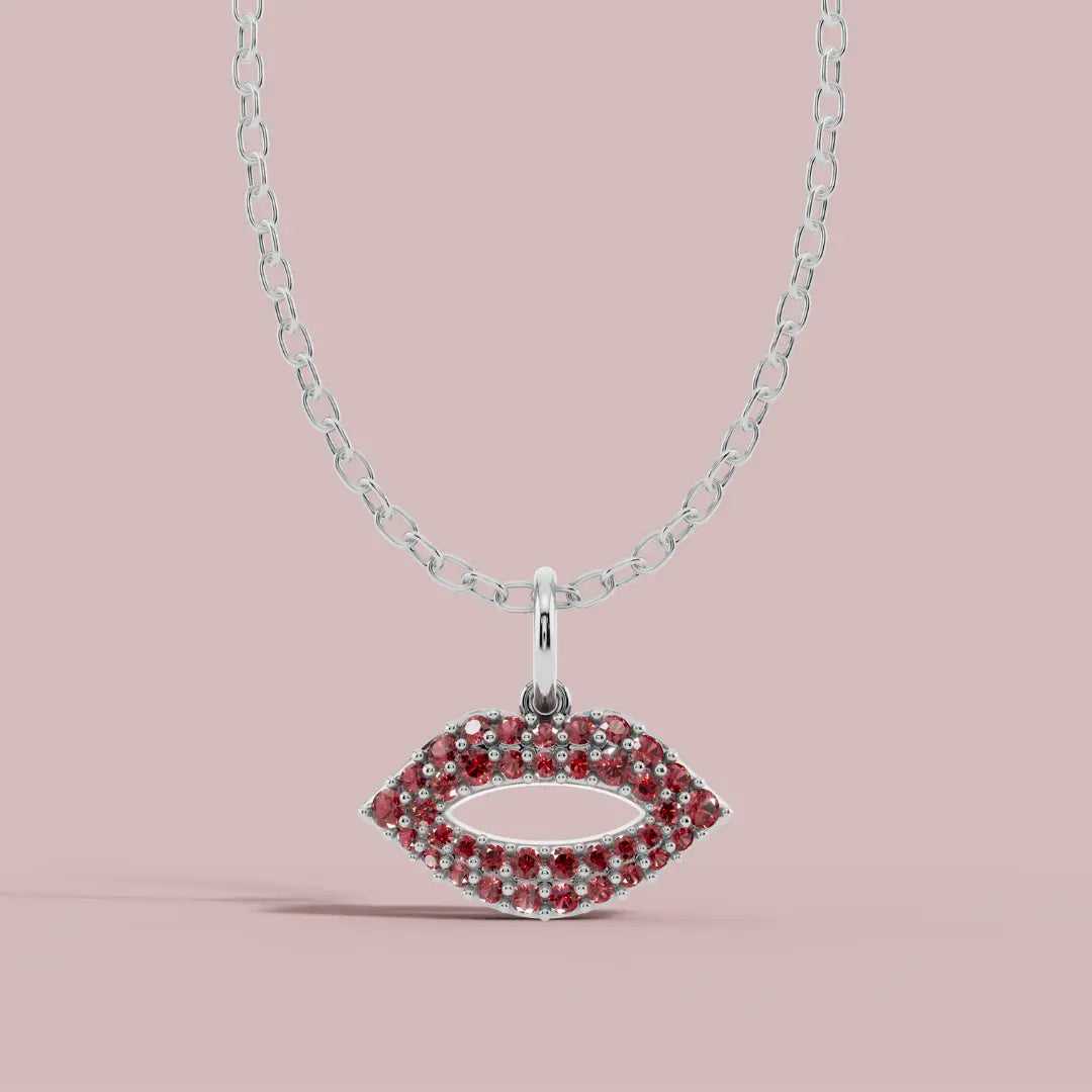 The Lips Charm 925 Pure Silver Necklace My Store