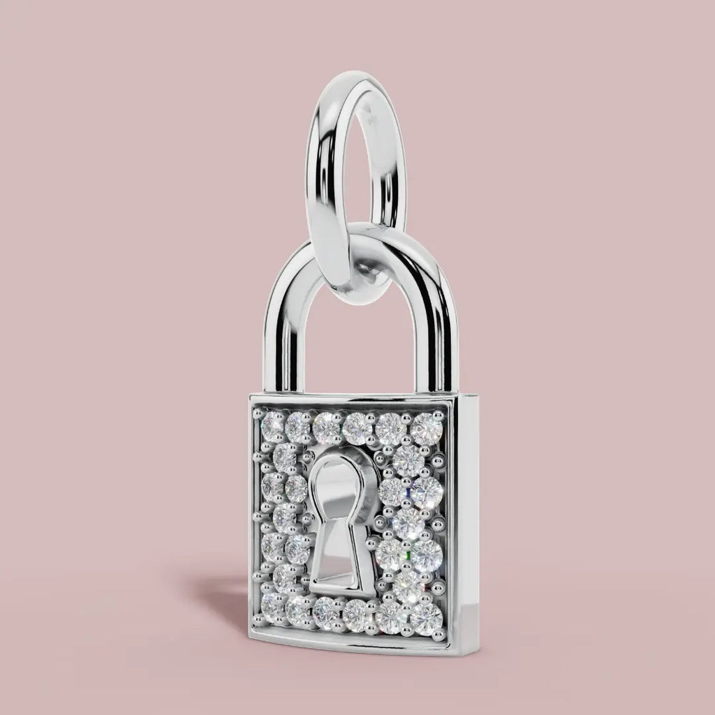 The Lock Charm 925 Pure Silver Necklace My Store