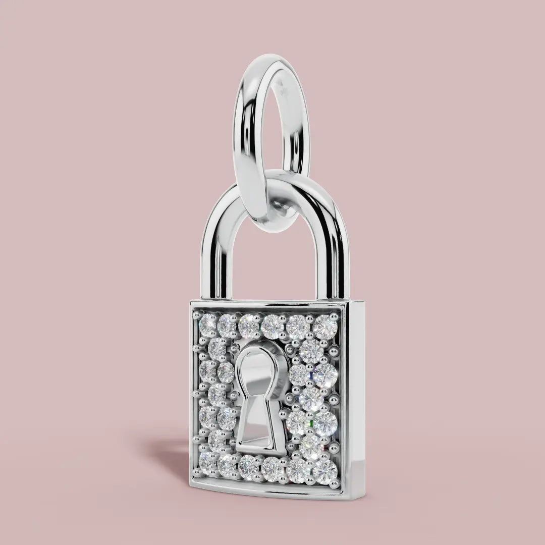 The Lock Charm 925 Pure Silver Necklace My Store