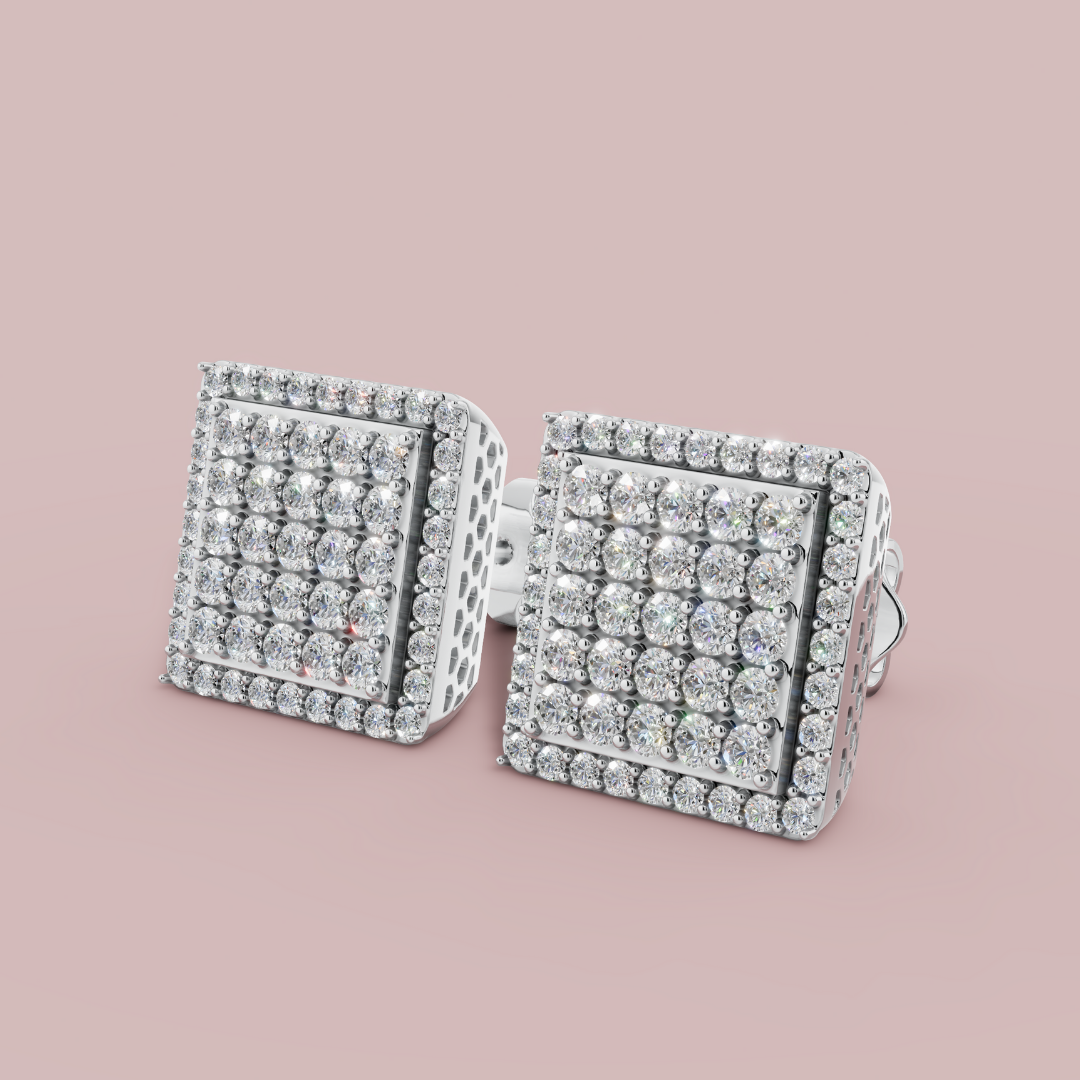 Quadra Stud 925 Pure Silver Earrings My Store