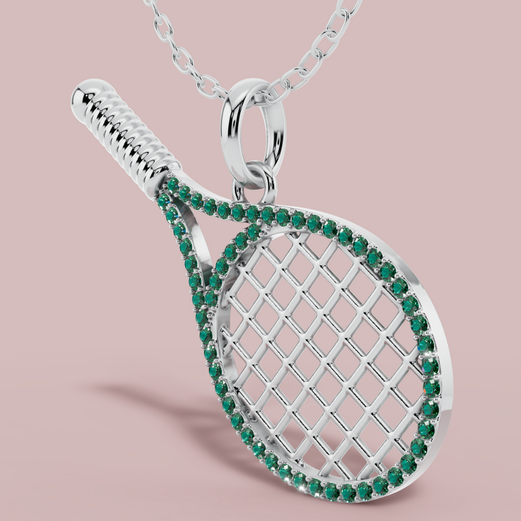 Winning Stroke Green 925 Pure Silver Necklace My Store
