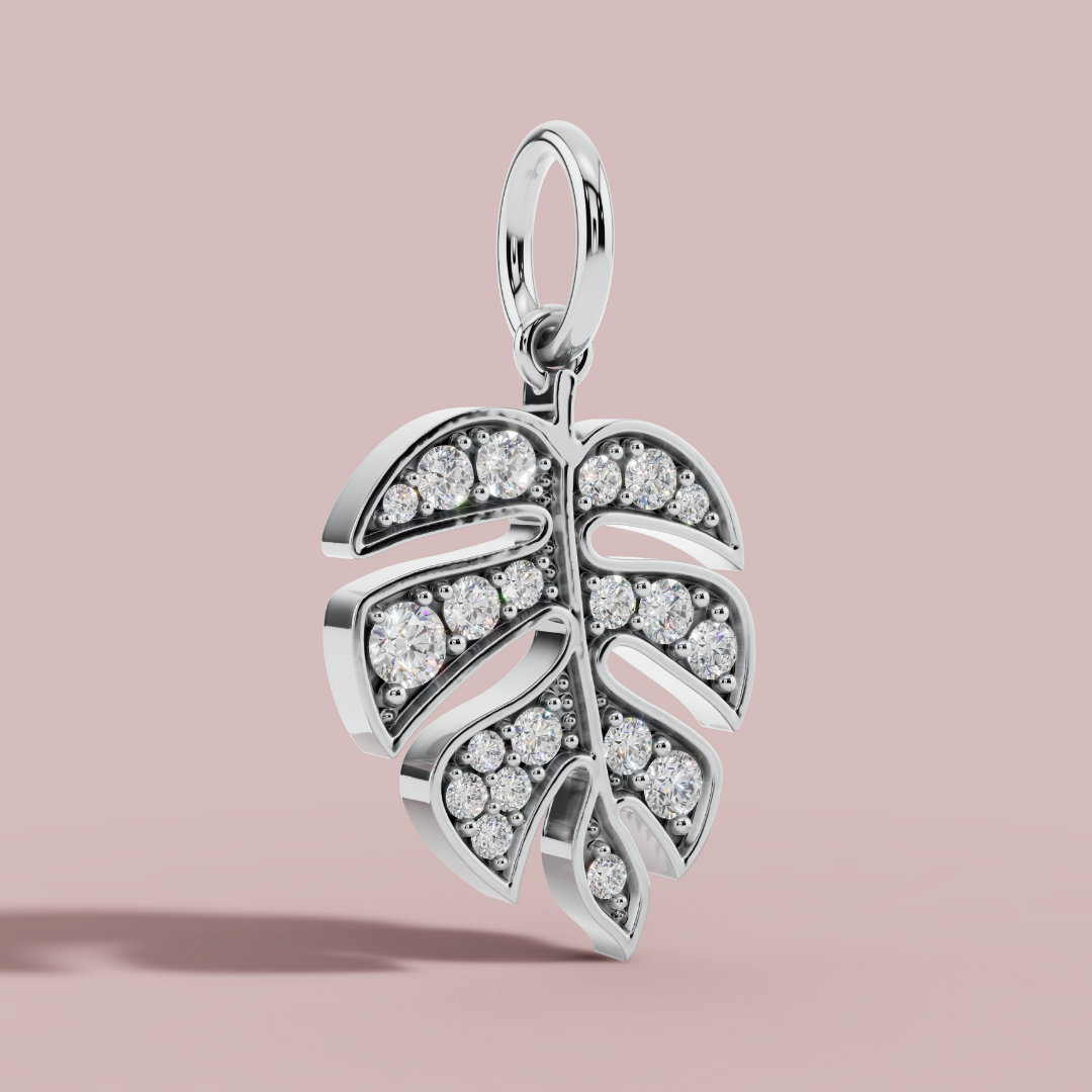 The Monstera Leaf 925 Pure Silver Charm Necklace My Store