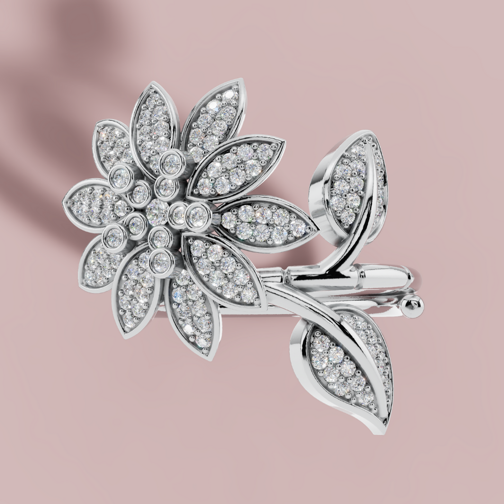Floral Majesty 925 Pure Silver Ring My Store