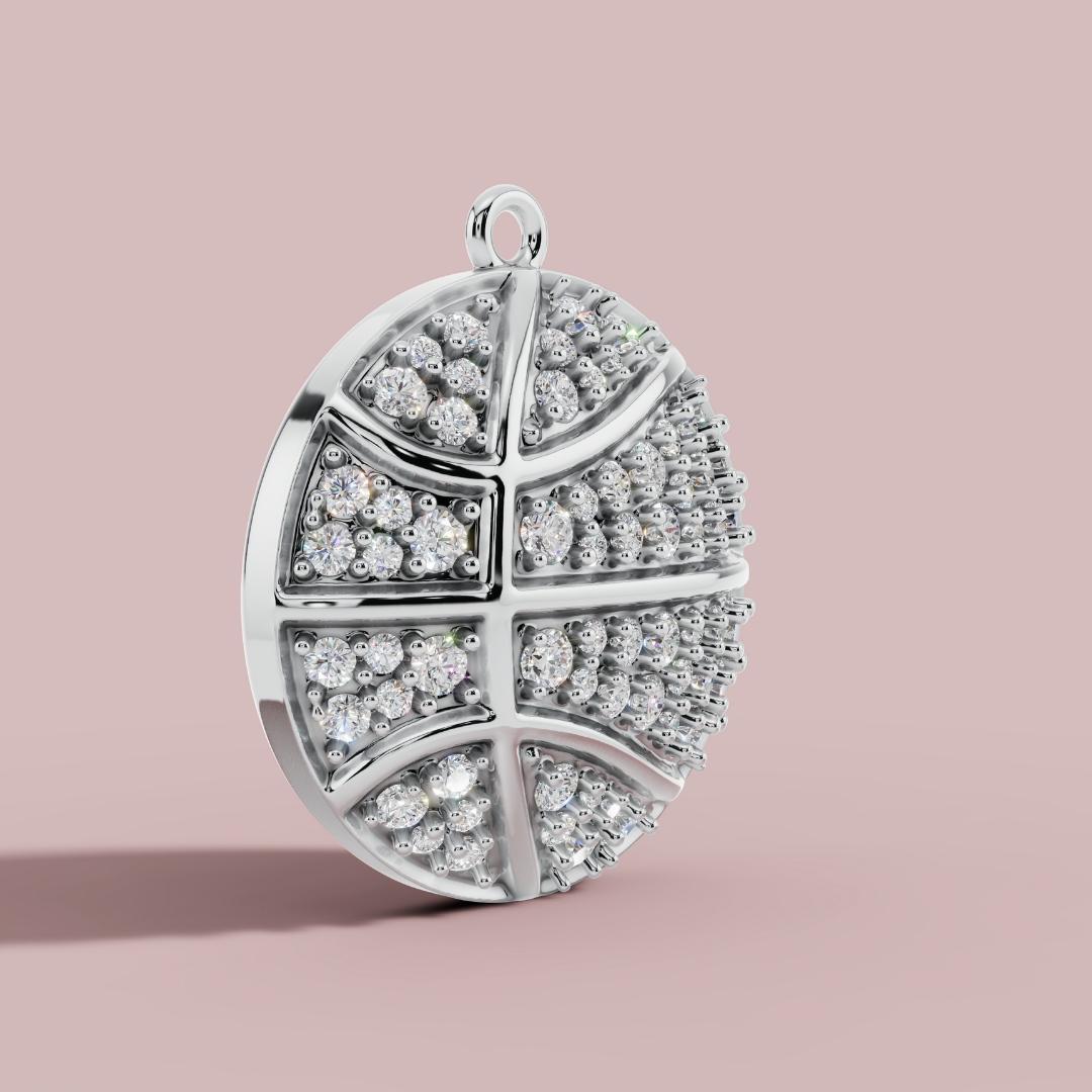 The Basketball 925 Pure Silver Charm Necklace My Store