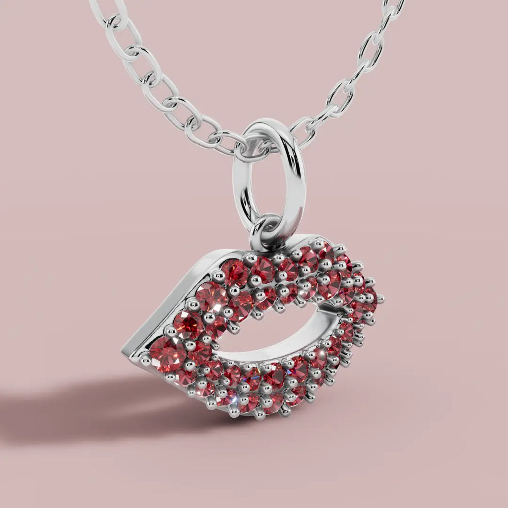 The Lips Charm 925 Pure Silver Necklace My Store