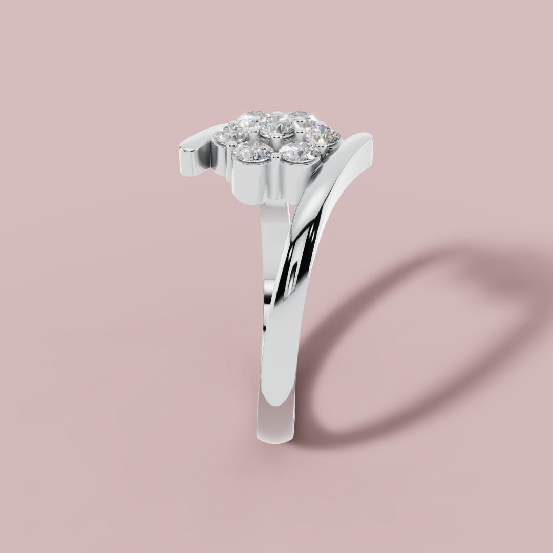 Sparkling Cluster 925 Pure Silver Ring My Store