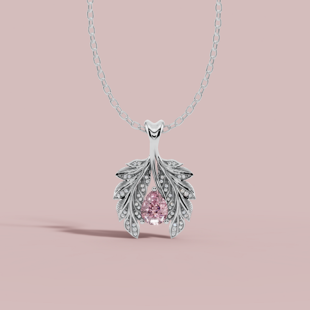 The Royal Brenaće Leaf 925 Pure Silver Necklace My Store