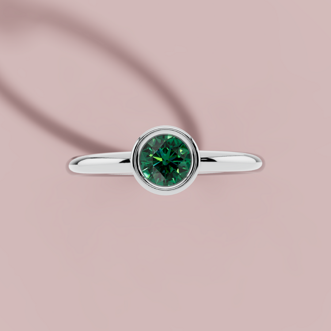 Tressa Green Round 925 Pure Silver Ring My Store