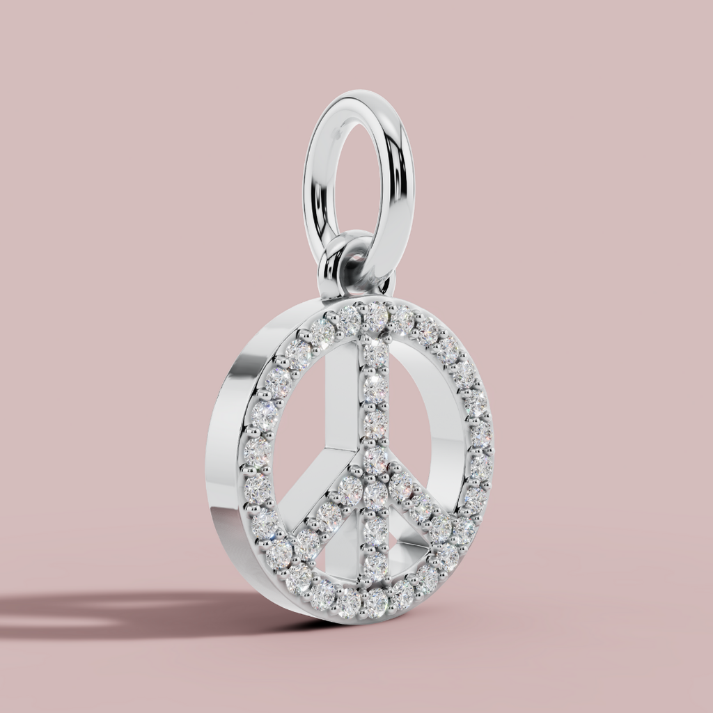 The Peace Sign Charm 925 Pure Silver Necklace My Store